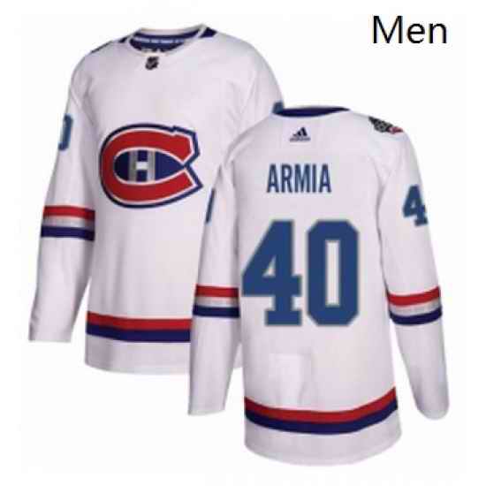 Mens Adidas Montreal Canadiens 40 Joel Armia Authentic White 2017 100 Classic NHL Jersey